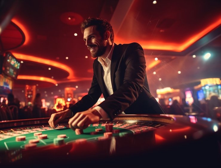 Teen Patti table showing three-card hands and betting positions